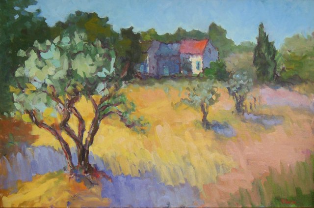 Beyond the Olive Trees  20x30 Oil on Canvas Helen Farson 4301x2840